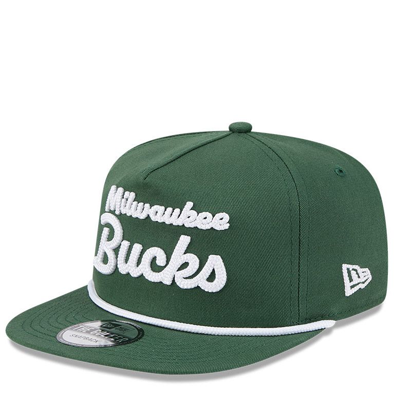NEW ERA MILWAUKEE BUCKS TEAM TEXT GOLFER HAT
