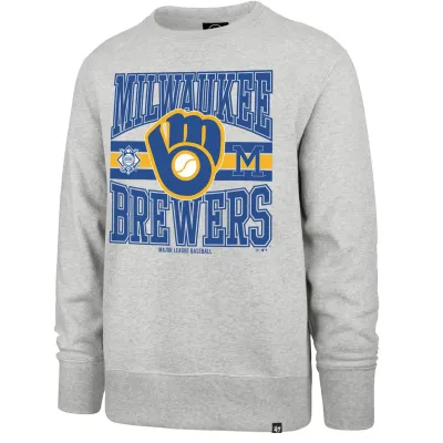 &#39;47 BRAND MILWAUKEE BREWERS LETTERS HEADLINE CREWNECK SWEATSHIRT   