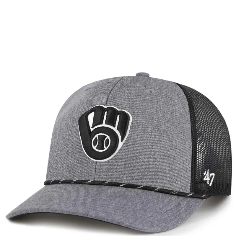 &#39;47 BRAND MILWAUKEE BREWERS CARBON ROPE TRUCKER HAT
