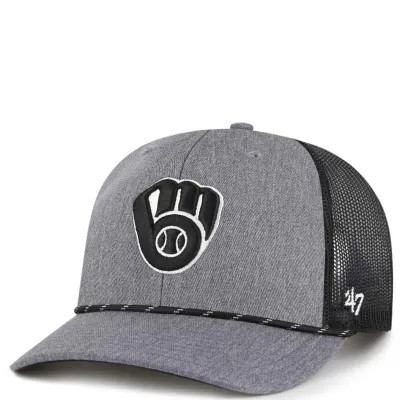 &#39;47 BRAND MILWAUKEE BREWERS CARBON ROPE TRUCKER HAT