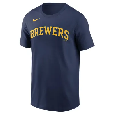 NIKE MILWAUKEE BREWERS FUSE WORDMARK TEE