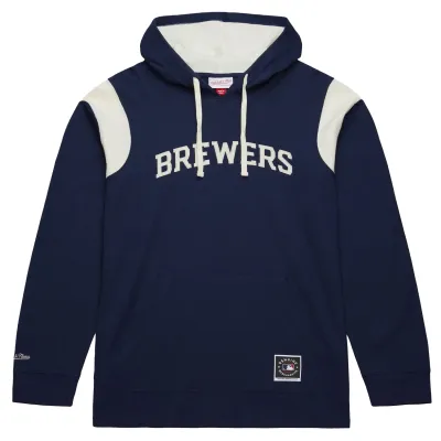 MITCHELL &amp; NESS MILWAUKEE BREWERS THERMAL LIGHTWEIGHT HOODIE