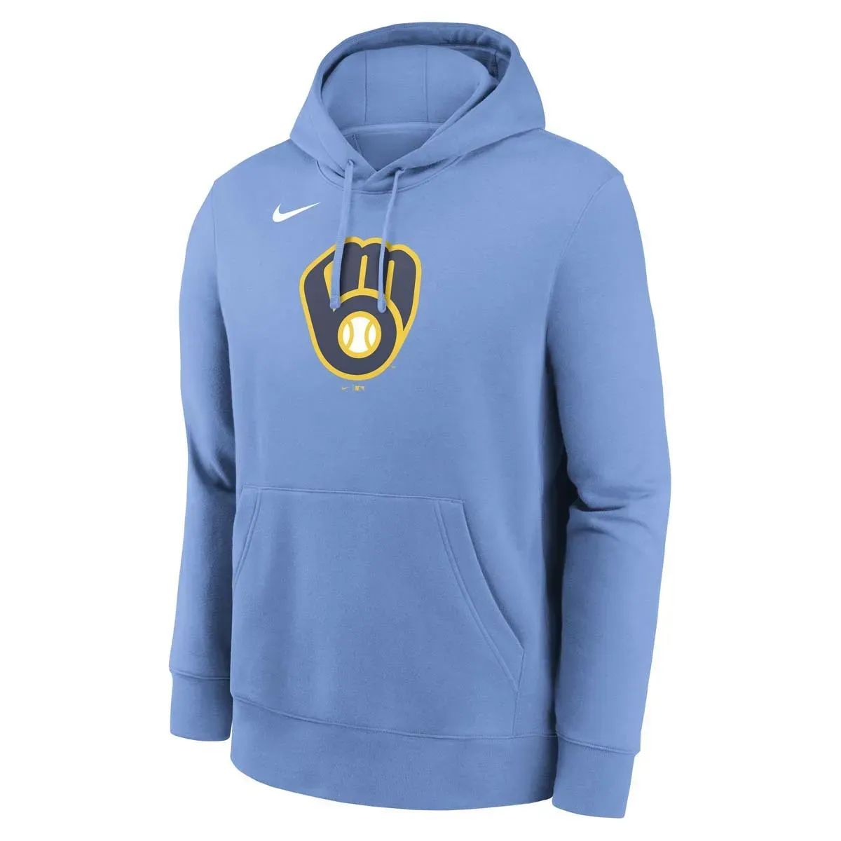 NIKE MILWAUKEE BREWERS LOGO CLUB PULLOVER HOODIE 