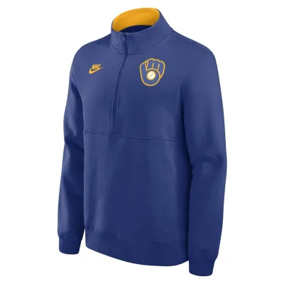 NIKE MILWAUKEE BREWERS COOPERSTOWN 1/2 ZIP