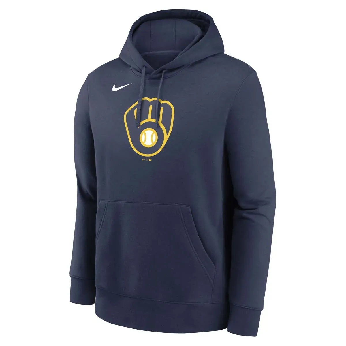 NIKE MILWAUKEE BREWERS LOGO CLUB PULLOVER HOODIE 