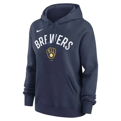 NIKE MILWAUKEE BREWERS WOMEN&#39;S CLUB LOGO HOODIE 