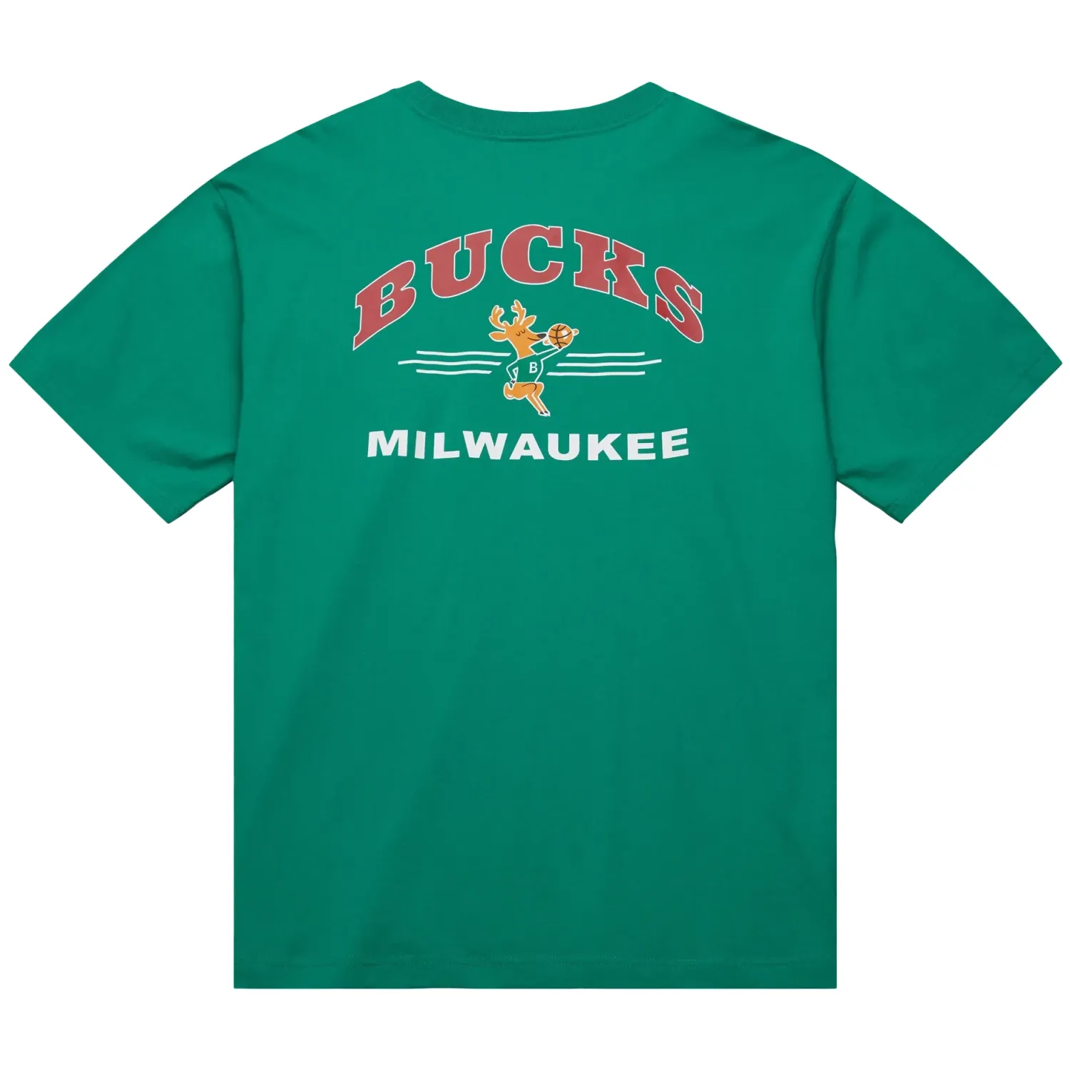 MITCHELL &amp; NESS MILWAUKEE BUCKS DOUBLE HIT POCKET TEE