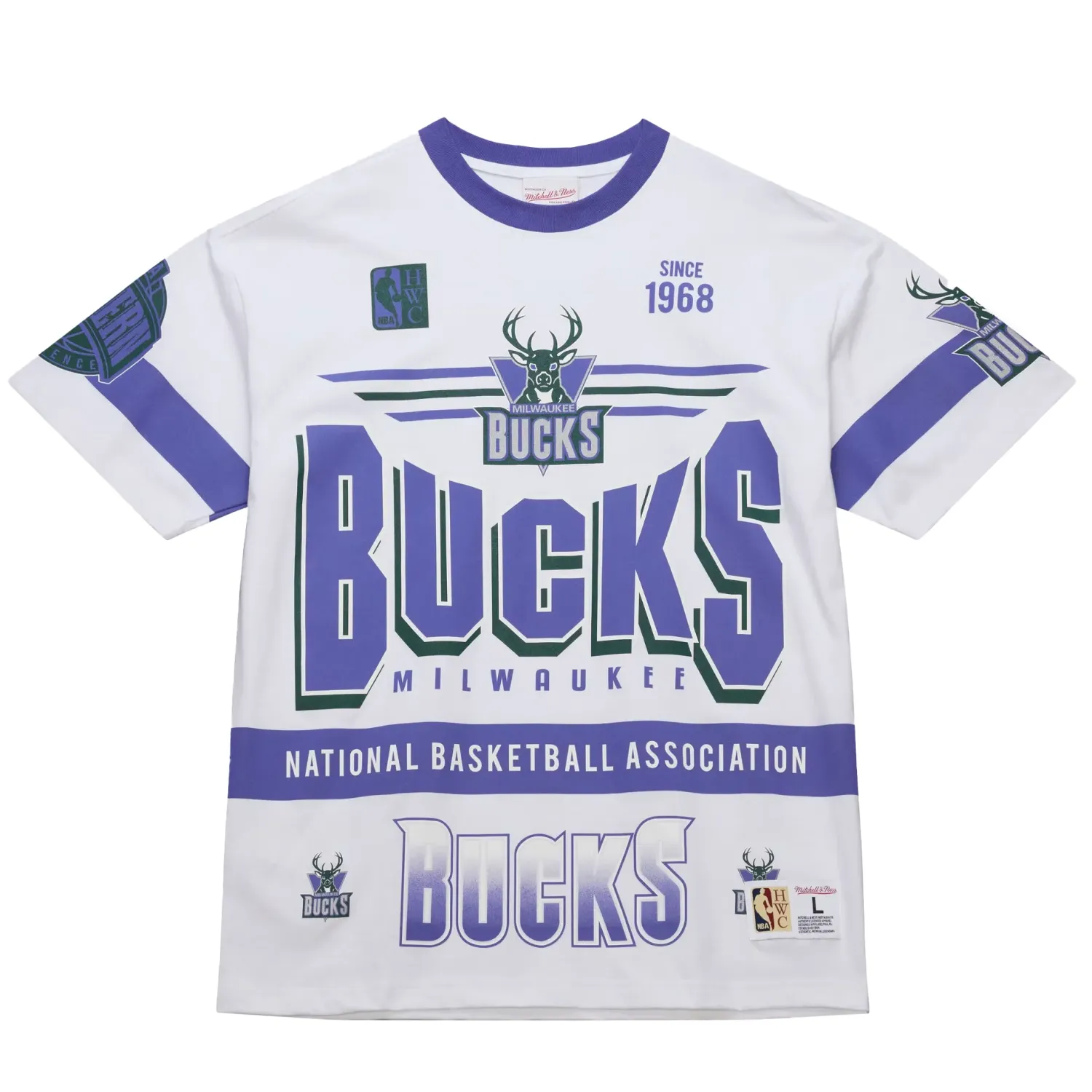 MITCHELL &amp; NESS MILWAUKEE BUCKS TEAM ORIGINS PREMIUM TEE     