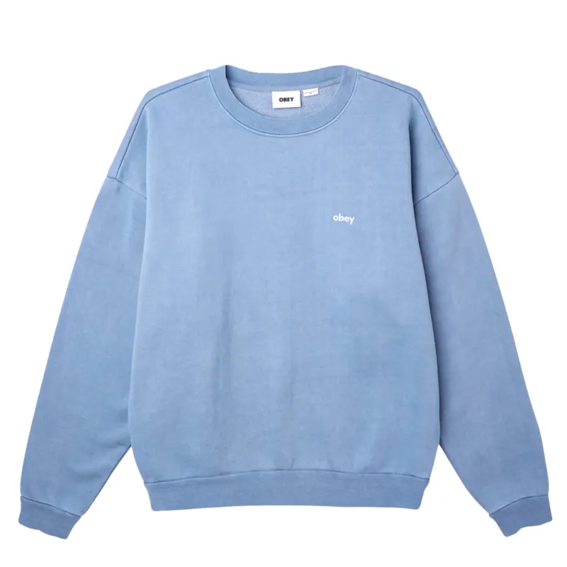 OBEY LOWER CASE PIGMENT CREWNECK SWEATSHIRT   
