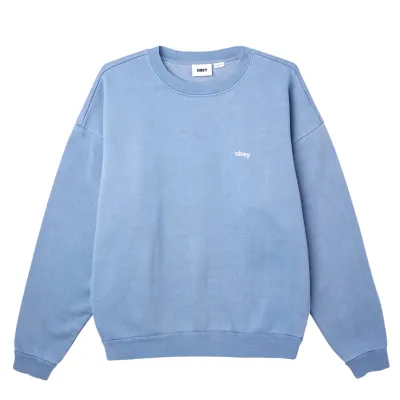 OBEY LOWER CASE PIGMENT CREWNECK SWEATSHIRT