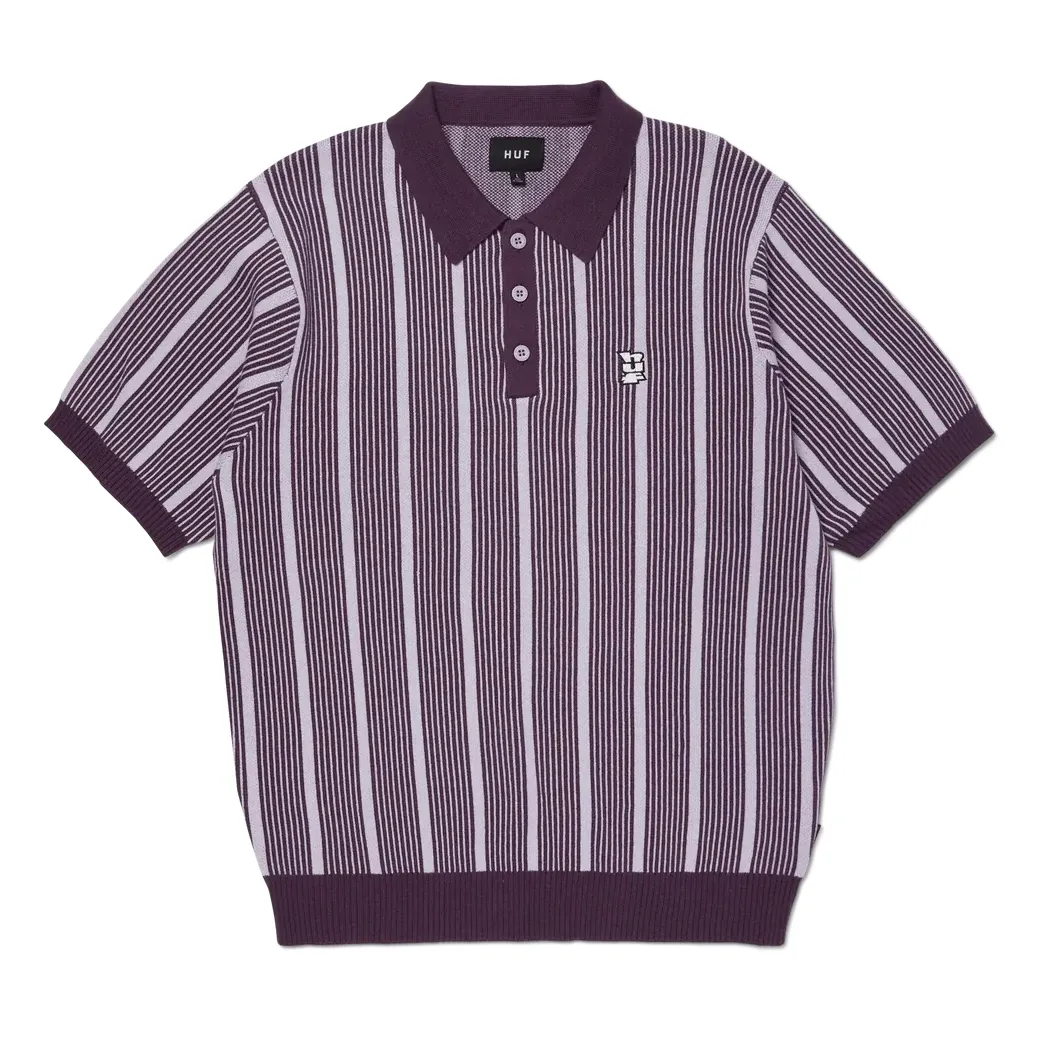 HUF TRACE STRIPE KNIT POLO SHIRT 