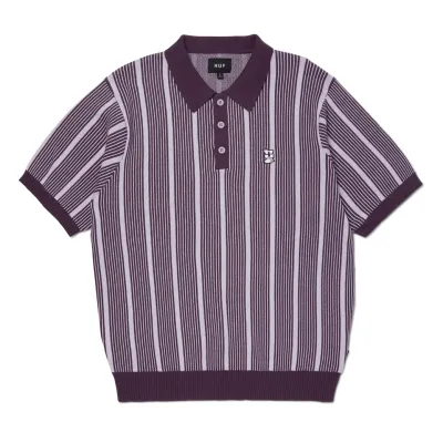 HUF TRACE STRIPE KNIT POLO SHIRT 
