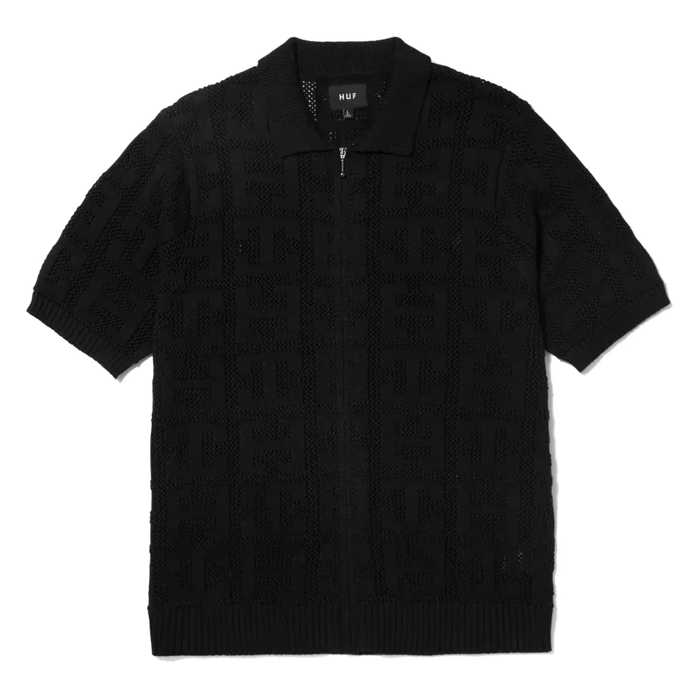 HUF MONOGRAM JACQUARD ZIP SWEATER  