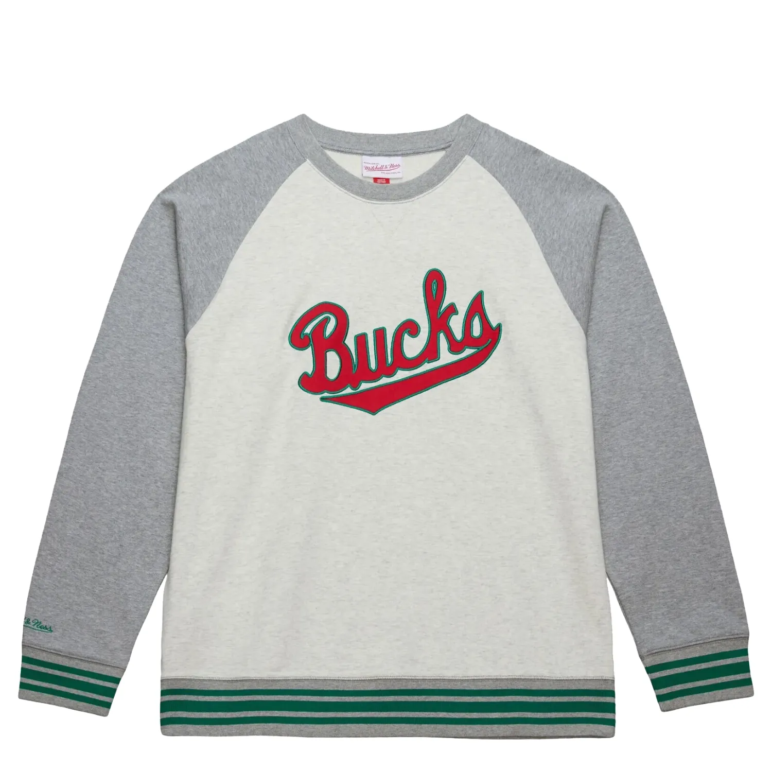 MITCHELL &amp; NESS MILWAUKEE BUCKS HERITAGE COLLECTION CREWNECK SWEATSHIRT