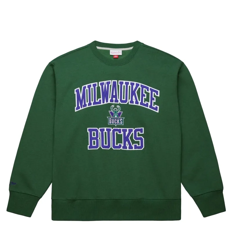 MITCHELL &amp; NESS MILWAUKEE BUCKS PLAYOFF WIN CREWNECK SWEATSHIRT
