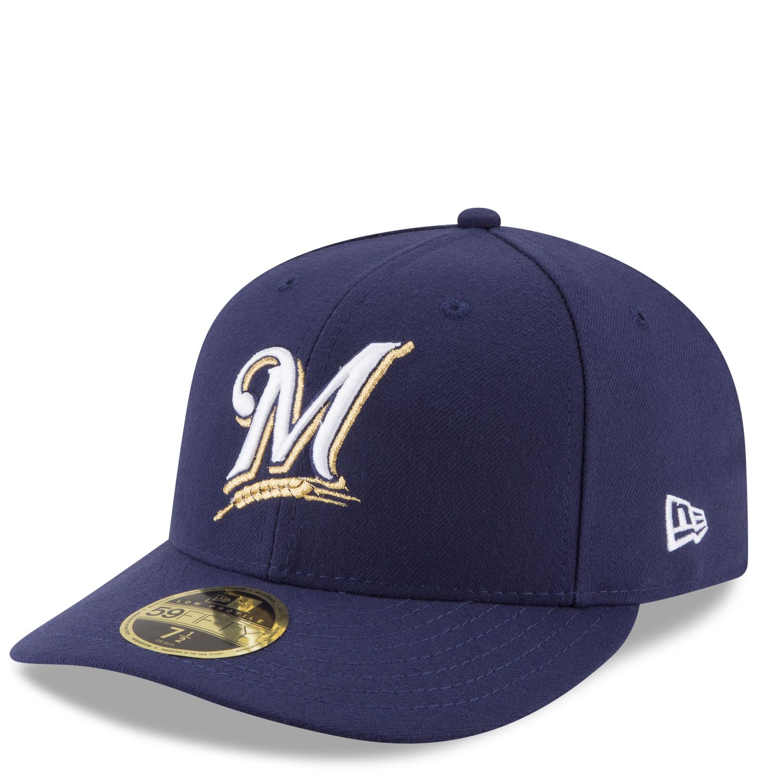 NEW ERA MILWAUKEE BREWERS RETRO BARLEY LOGO AUTHENTIC LOW PROFILE 59FIFTY FITTED HAT    