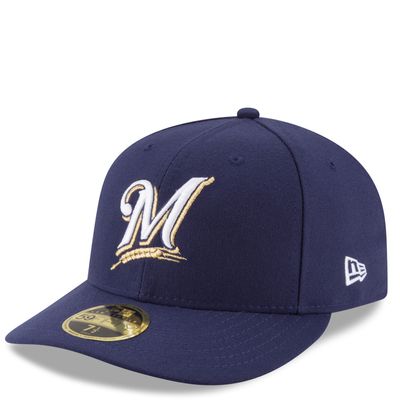 NEW ERA MILWAUKEE BREWERS RETRO BARLEY LOGO AUTHENTIC LOW PROFILE 59FIFTY FITTED HAT    