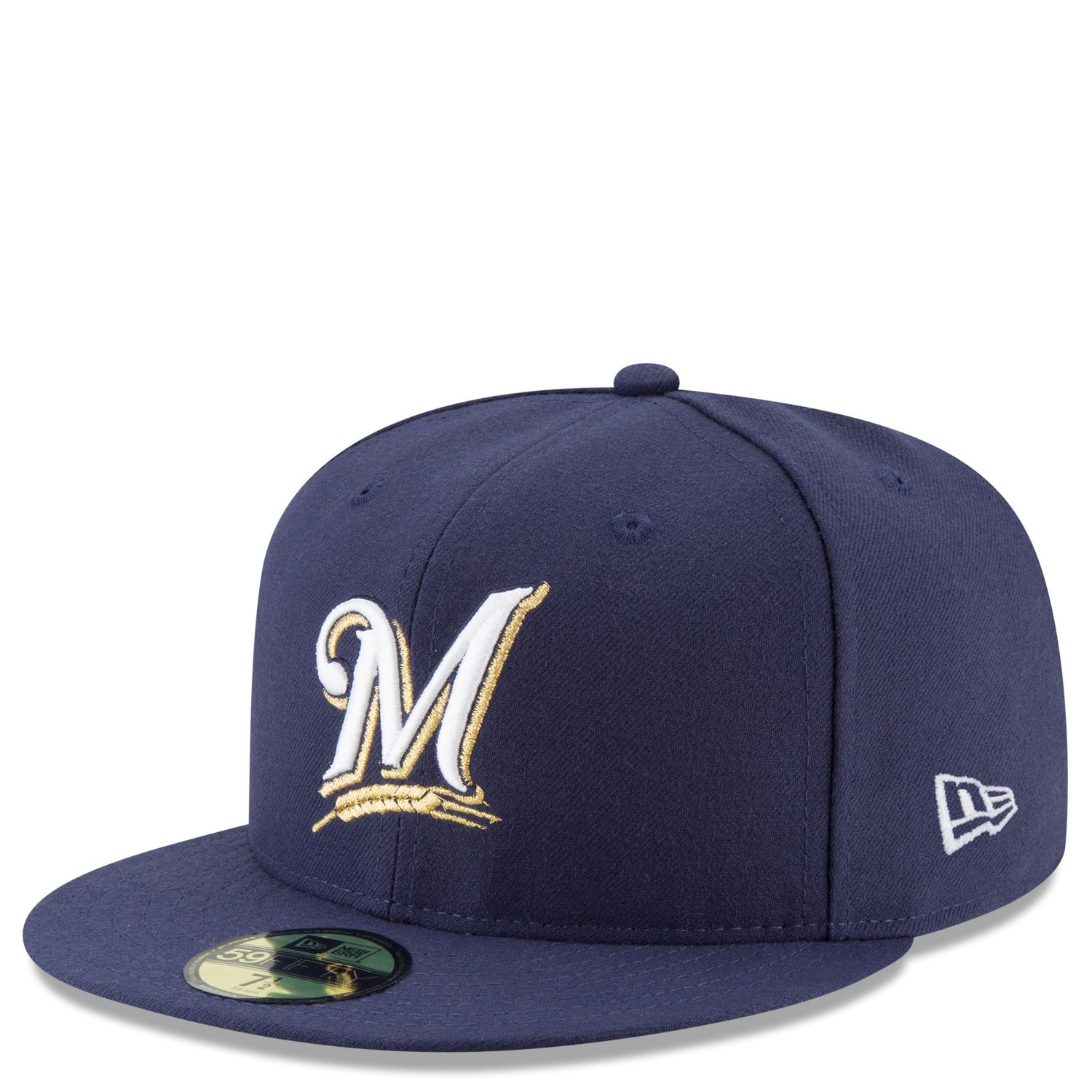 NEW ERA MILWAUKEE BREWERS RETRO BARLEY LOGO AUTHENTIC 59FIFTY FITTED HAT 