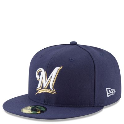 NEW ERA MILWAUKEE BREWERS RETRO BARLEY LOGO AUTHENTIC 59FIFTY FITTED HAT     