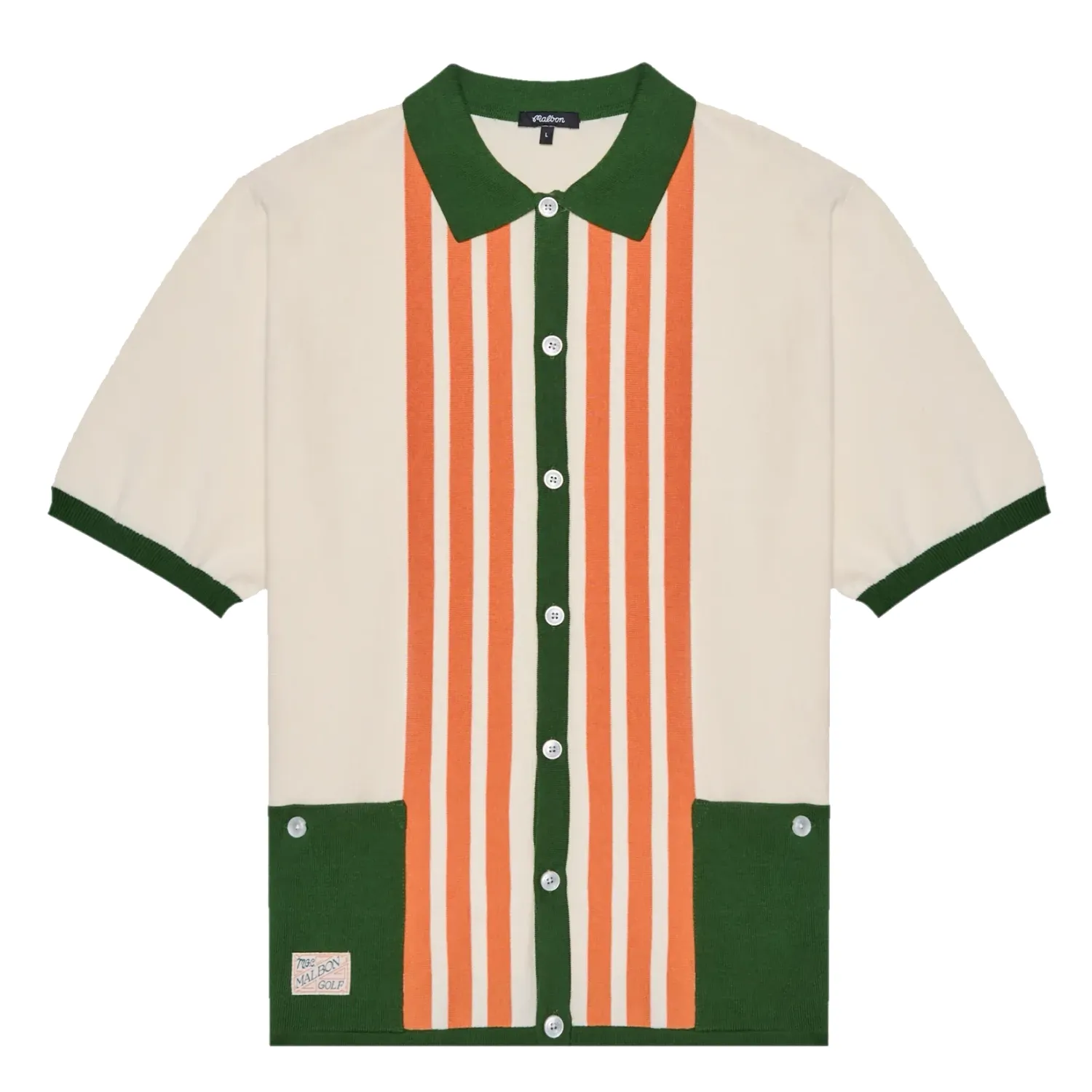 MALBON GOLF GABBIANO KNIT BUTTON UP  