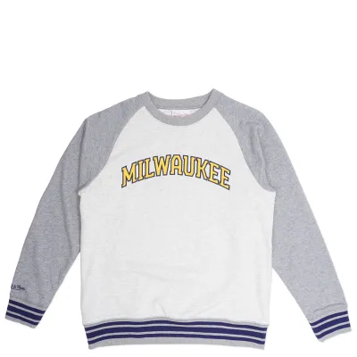 MITCHELL &amp; NESS MILWAUKEE BREWERS HERITAGE COLLECTION CREWNECK SWEATSHIRT 