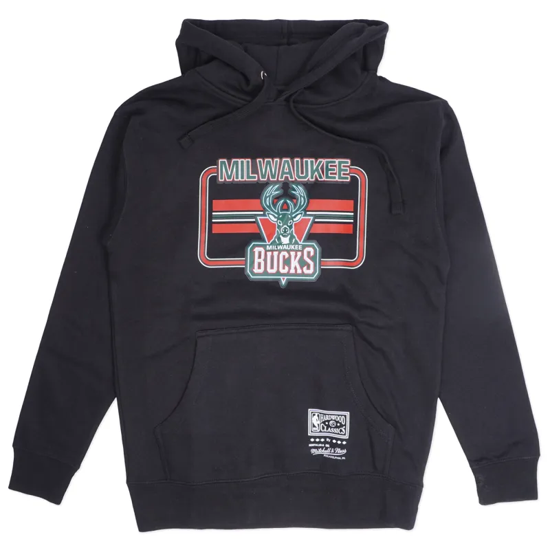 MITCHELL &amp; NESS MILWAUKEE BUCKS BACKBOARD PULLOVER HOODIE