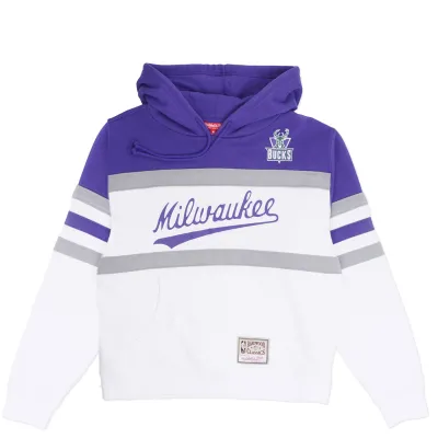 MITCHELL &amp; NESS MILWAUKEE BUCKS WOMEN&#39;S HEAD COACH PULLOVER HOODIE 