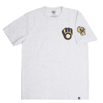 &#39;47 BRAND MILWAUKEE BREWERS LEFT CHEST FRANKLIN FIELDHOUSE TEE 