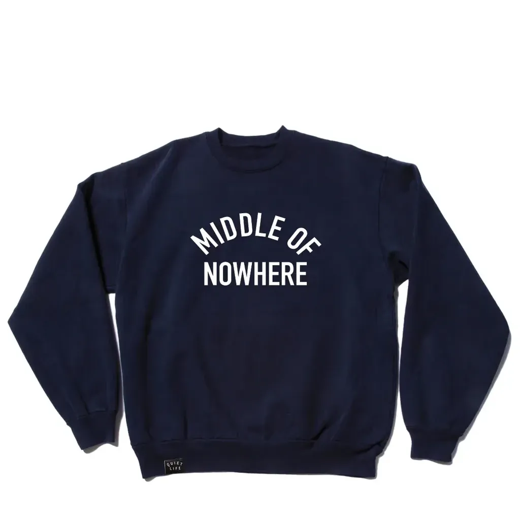 THE QUIET LIFE MIDDLE OF NOWHERE APPLIQUE CREWNECK SWEATSHIRT 