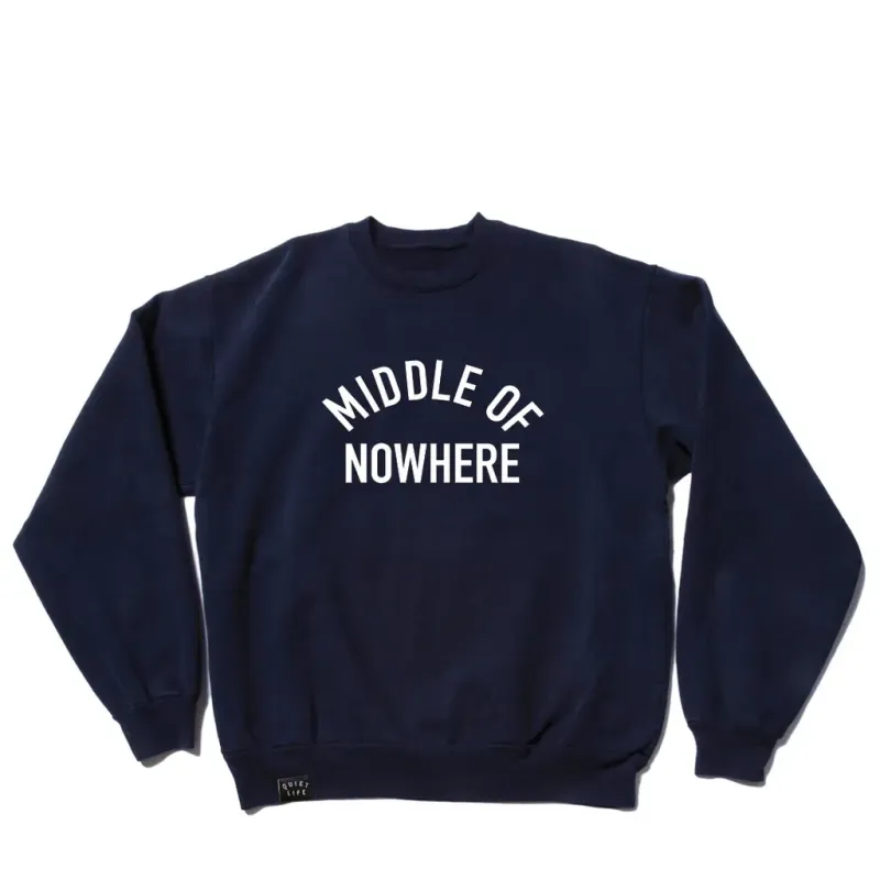 THE QUIET LIFE MIDDLE OF NOWHERE APPLIQUE CREWNECK SWEATSHIRT 