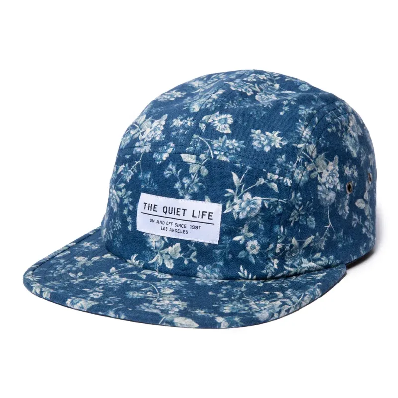 THE QUIET LIFE BLUE FLOWERS 5-PANEL CAMPER HAT