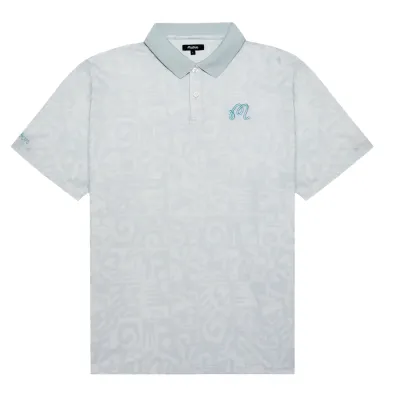 MALBON GOLF MEZZO PERFORMANCE PIQUE PRINTED POLO 