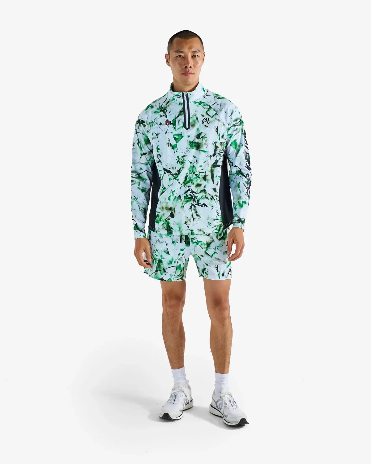 Malbon Golf Futura Poly Quarter Zip Top - Camo Multi