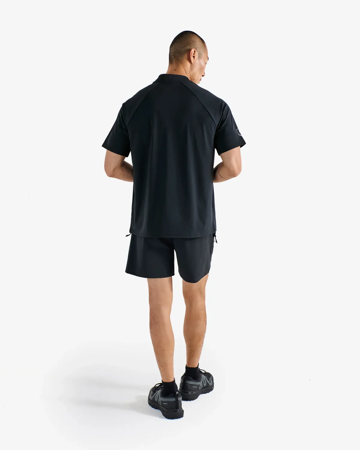 Malbon Golf Futura Zip Raglan Blade Polo Shirt - Black