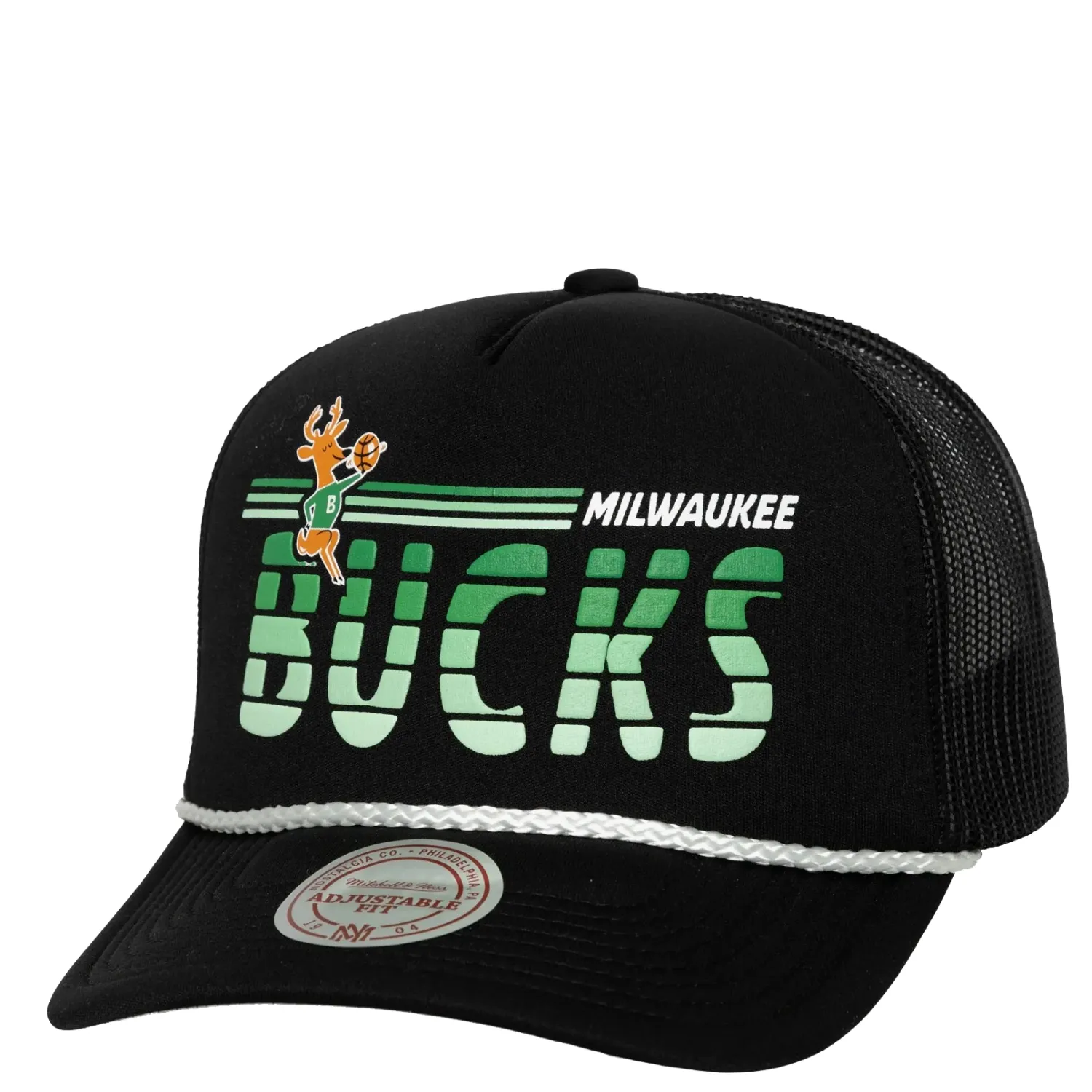 MITCHELL &amp; NESS MILWAUKEE BUCKS GRADED TRUCKER HAT