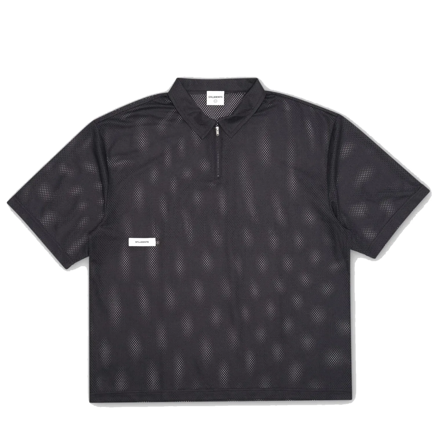STUDENTS GOLF COURSE MARSHAL MESH ZIP POLO SHIRT