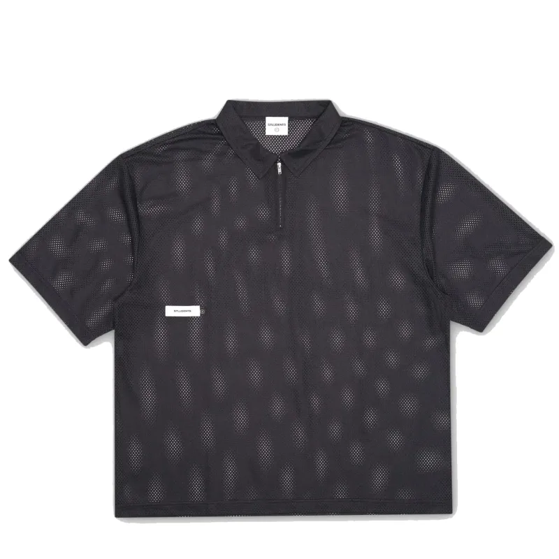 STUDENTS GOLF COURSE MARSHAL MESH ZIP POLO SHIRT