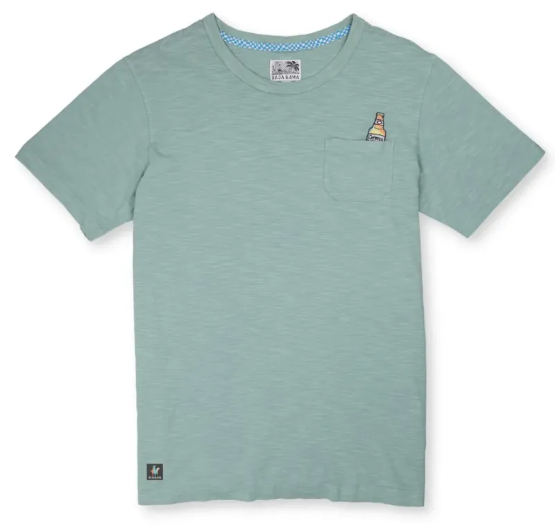 BAJA LLAMA CERVEZA FOR MY FACE POCKET TEE    