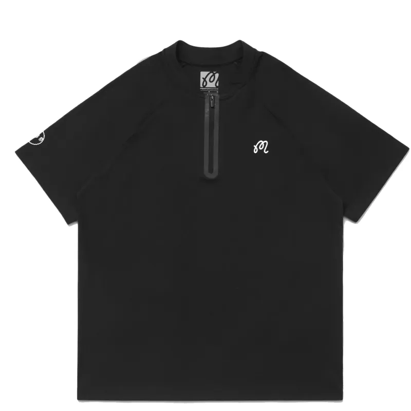 MALBON GOLF PERFORMANCE ZIP BLADE COLLAR POLO SHIRT