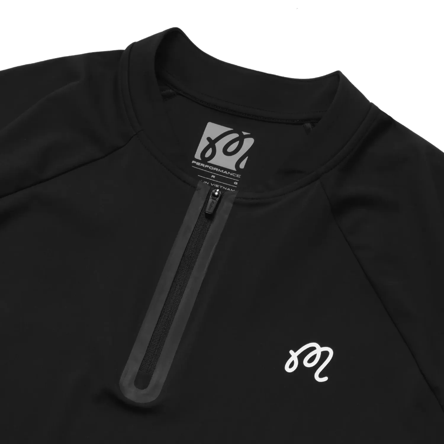 Malbon Golf Performance Zip Blade Collar Polo Shirt - Black