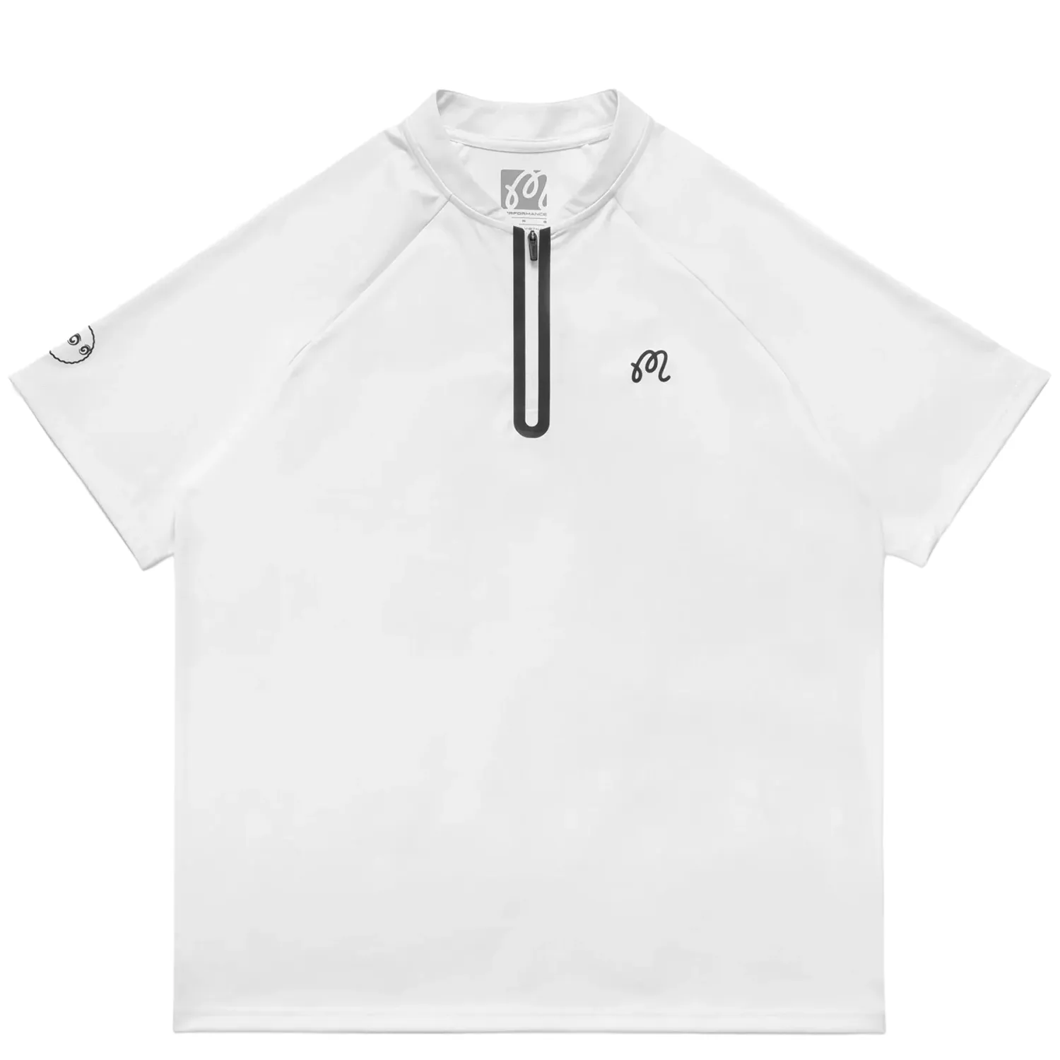 MALBON GOLF PERFORMANCE ZIP BLADE COLLAR POLO SHIRT 