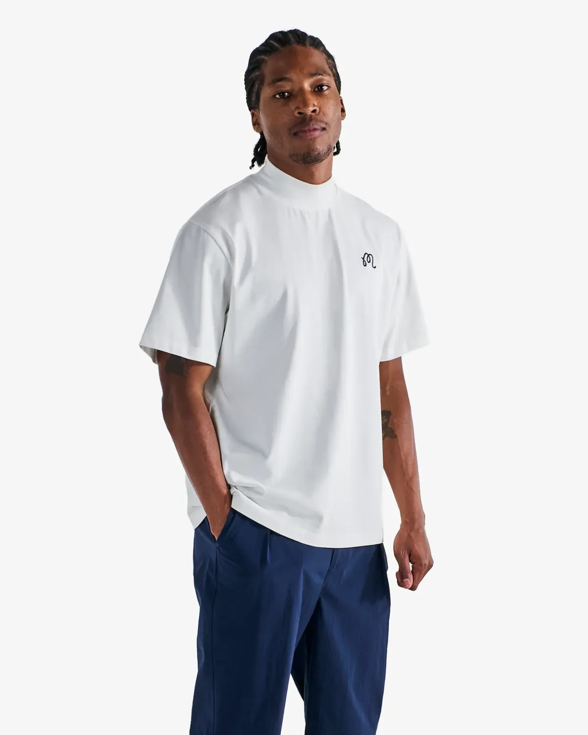 Malbon Golf MARE MOCKNECK Tシャツ 半袖 White Navy 送料込み MARE MOCKNECK TEE – Malbon Golf