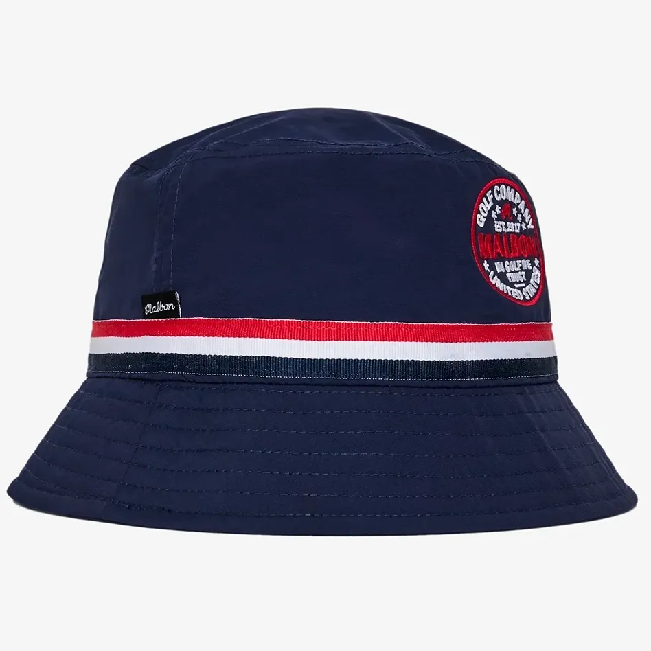 Malbon Golf IN GOLF WE TRUST NYLON バケットハット 2色 送料込 Malbon Golf In Golf We Trust Bucket Hat - Navy Nylon Hat