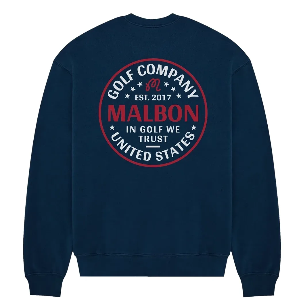 MALBON GOLF IN GOLF WE TRUST CREWNECK SWEATSHIRT