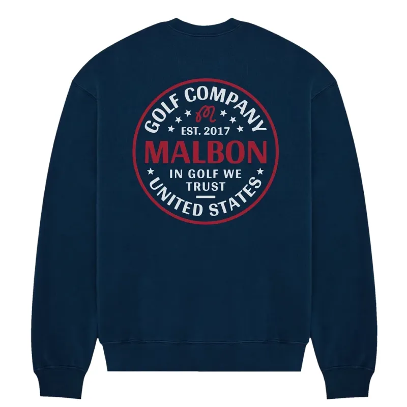 MALBON GOLF IN GOLF WE TRUST CREWNECK SWEATSHIRT