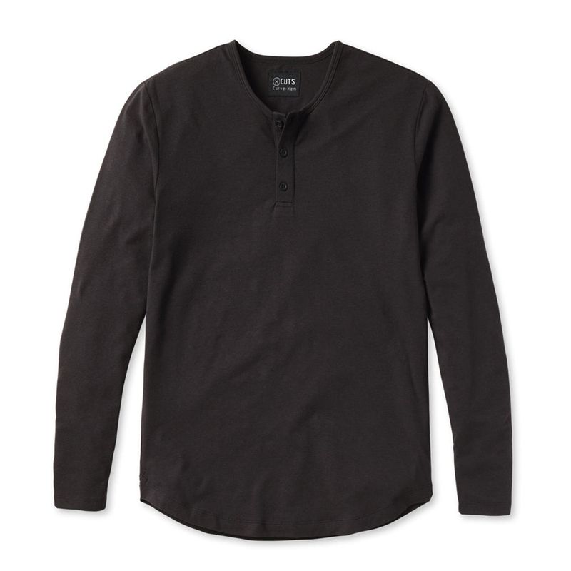 CUTS AO HENLEY CURVE HEM LONG SLEEVE   