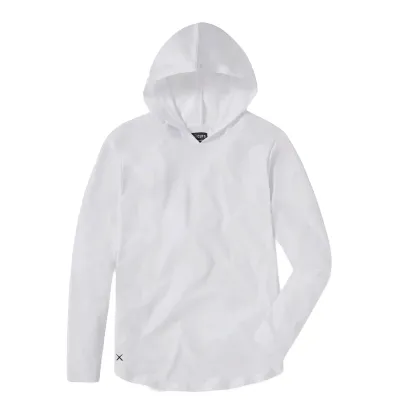 CUTS AO LONG SLEEVE HOODED CURVE HEM TEE