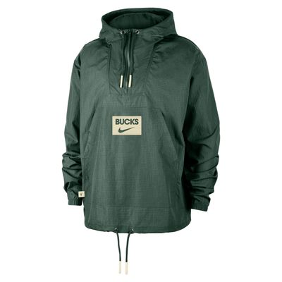 NIKE MILWAUKEE BUCKS CLUB COURTSIDE ANORAK JACKET     