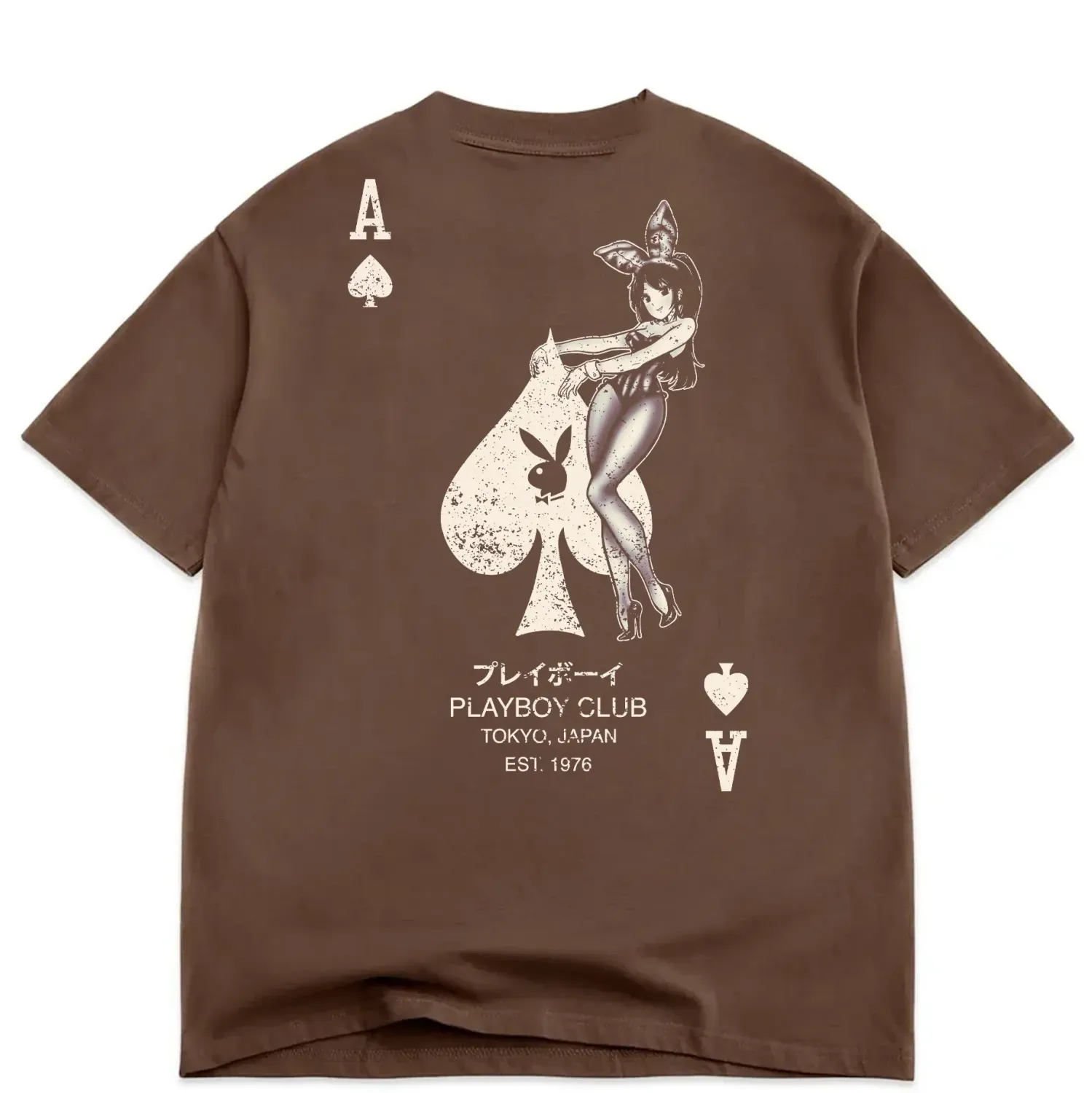 COLOR BARS X PLAYBOY ACE OF SPACES DISTRESSED TEE  