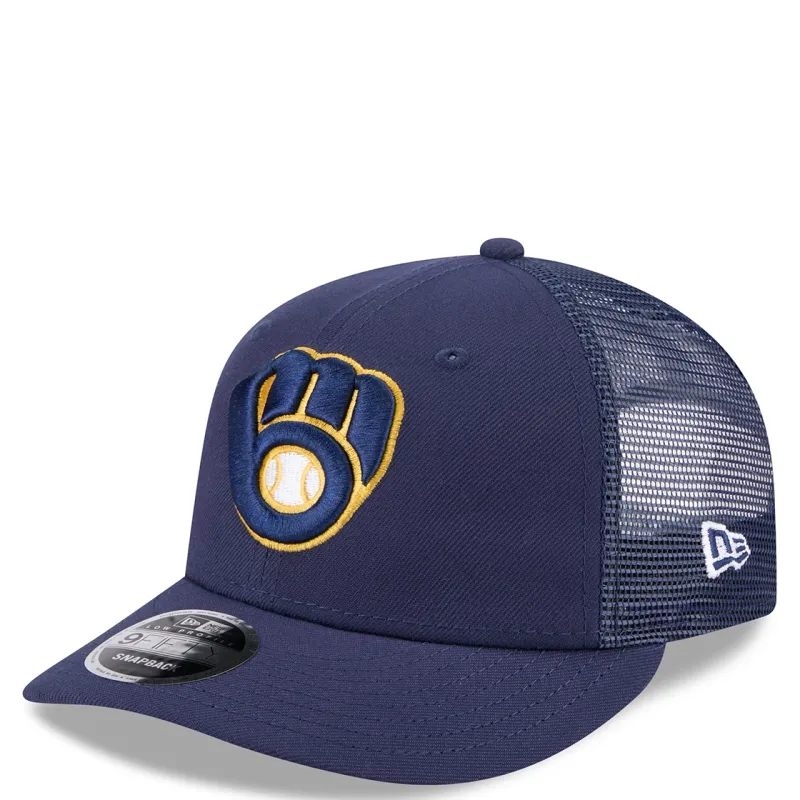 NEW ERA MILWAUKEE BREWERS TEAM COLOR LOW PROFILE TRUCKER 9FIFTY SNAPBACK HAT